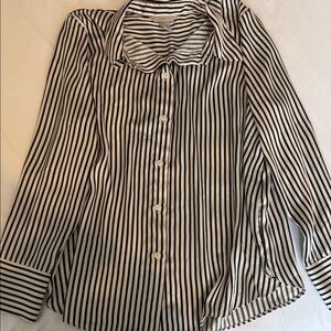 H&M Black and White Striped Button Down Shirt